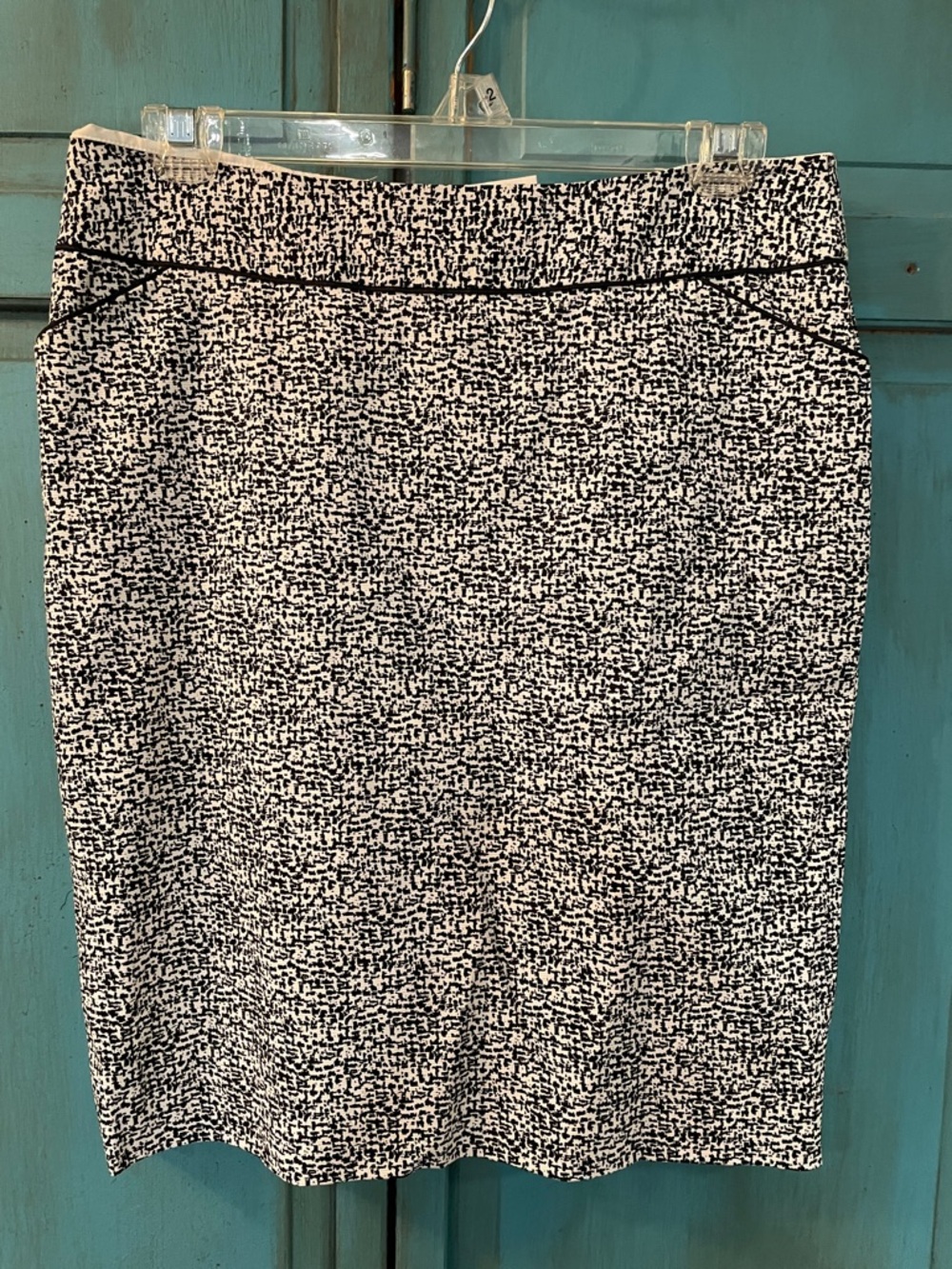 Etcetera Black & White Tweed-Pattern Pencil Skirt